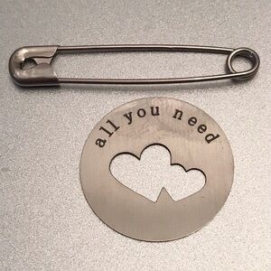 Origami Owl “all you need” heart cut out plate
